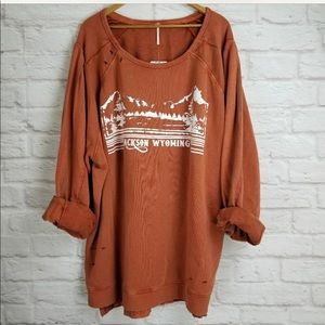 Free people pieced plaid sweatshirt